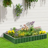 Outsunny 8.5' x 3' x 1' Raised Garden Bed, Galvanized Metal Planter Box for Vegetables Flowers Herbs, Green(m-2)