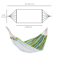 Outsunny Double Hammock, 78"x59" Patio Outdoor Hammock, Bed Sun Bed Lounge Garden Camping Hiking Furniture, Green(m-3)