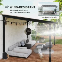 Outsunny 10' x 14' Hardtop Gazebo Wall-Mounted / Free Standing Outdoor Pergola with UPF 50+ & Waterproof Polycarbonate Roof(m-6)