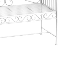 Outsunny 43" Garden Bench, Outdoor Patio Bench with Armrests, Metal Porch Bench for Backyard, Poolside, Lawn, Cream White(m-8)