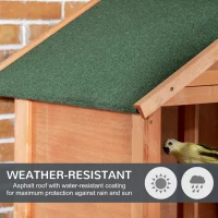 PawHut Wooden Bird Aviary Parrot Cage Pet Furniture with Removable Bottom Tray, 2 Doors, Asphalt Roof, 4 Perches, Orange(m-4)