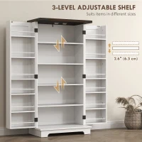 HOMCOM 47" Kitchen Pantry Storage Cabinet, Farmhouse Kitchen Pantry Cabinet with Adjustable Shelves and Door Shelves, White(m-6)