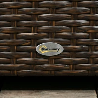 Outsunny 113 Gallon Outdoor Storage Box, Rattan Deck Box for Indoor, Patio Furniture Cushions, Brown(m-10)