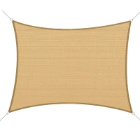 Outsunny Rectangle 20'x 16' Sun Shade Sail Top Cover Fabric Outdoor Shelter Backyard Window Garden Sand Carrying Bag Sand(m-2)