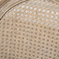 HOMCOM French-Style Upholstered Dining Chair Set, Armless Accent Side Chairs with Rattan Backrest and Linen-Touch Upholstery, Set of 2, Gray(m-8)