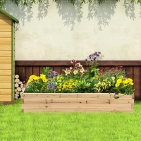 Outsunny 47" x 24" x 9" Raised Garden Bed, Outdoor Wooden Planter Box for Growing Vegetables, Flowers, Fruits, Herbs, and Succulents, Easy Assembly(m-8)