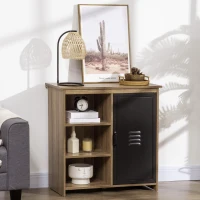 HOMCOM Storage Cabinet with 3 Tiers and Metal Door, Buffet Table, Sideboard with Adjustable Shelf for Dining Room, Living Room, Kitchen(m-1)
