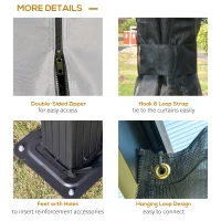 Outsunny 10' x 10' Hardtop Gazebo Canopy with Polycarbonate Roof, Aluminum Frame, Permanent Pavilion Outdoor Gazebo with Netting, for Patio, Garden, Backyard, Deck, Lawn, Gray(m-5)