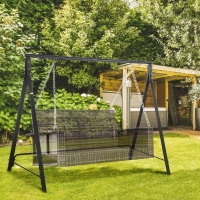 Outsunny Metal Swing Stand Swing Frame, Hanging Chair Stand Only, 528 LBS Weight Capacity, for Backyard, Patio, Lawn, Black