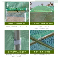Outsunny 10' x 10' x 6.5' Walk-in Tunnel Greenhouse with High-Quality Transparent PE Cover, Zipper Doors, & Windows(m-6)