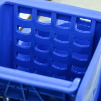 HOMCOM Mop Bucket Cart with Side Press Wringer, Metal Handle and 34 Quart Capacity, Blue(m-8)