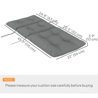 Outsunny Adirondack Chair Cushion, Tufted Rocking Chair Cushion with Ties, Non-Slip Replacement Seat Cushion for Outdoor Chair, Indoor Outdoor Cushion, Light Grey(m-3)