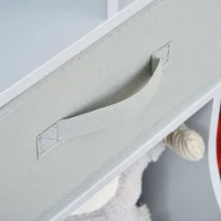 HOMCOM Kids Bookcase Toddler Toy Storage Organizer, Kid’s Bin Storage Unit Children Display Shelf Wardrobe for Toys Clothes Books Bedroom with Drawers, Grey(m-10)