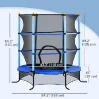 Soozier 5Ft Trampoline for Kids with Safety Enclosure Net, for 3-10 Years, Blue(m-3)