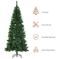 HOMCOM 6.9ft Christmas Tree Artificial Evergreen Spruce Xmas Tree Holiday Decor Indoor Outdoor w/ Stand 631 Branch Tips Seasonal Decoration Green(m-4)
