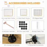 Pawhut 35.4" Pet Playpen Portable Pet Fence for Small Animals, DIY Plastic Modular Fence for Guinea Pigs, Bunny, Hedgehog(m-6)