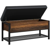 HOMCOM Shoe Storage with Seat, Upholstered Hallway Bench, Shoe Bench with Flip Top and Hidden Space for 4 Pairs of Shoes(m-11)