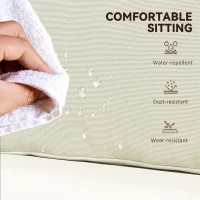 Outsunny Replacement Cushions for Rattan Furniture, 14 Piece Outdoor Seat Cushion Pad for Patio Set, 7 Seat and 7 Back, Cream(m-5)