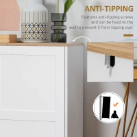 HOMCOM Kitchen Buffet Storage with 2 Doors and 2 Adjustable Shelves 90 x 39.5 x 88 cm White(m-6)