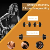 Soozier 145lbs Dumbbell & Barbell Adjustable Set Plate Bar Clamp Rod Home Gym Sports Area Exercise(m-4)