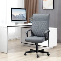 Vinsetto High-Back Home Office Chair, Computer Desk Chair with 360 Degree Swivel, Adjustable Height and Tilt Function, Dark Grey(m-2)