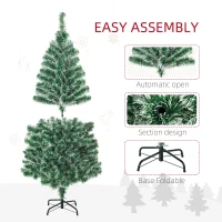 HOMCOM 6FT Indoor Christmas Tree Artificial Decoration Xmas Gift with Metal Stand 375 Tips(m-6)