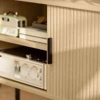 HOMCOM TV Stand Cabinet for TVs up to 55 Inches, TV Unit with Storage Shelves and Cabinets for Living Room, Oak Tone(m-10)