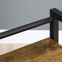 HOMCOM 3-Tier Printer Stand, Utility Cart, Rolling Trolley with Adjustable Shelves with Lockable Wheels for Home Office, Rustic Brown(m-10)