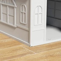 PawHut Pet House Water Resistant Puppy Shelter with Door for Indoor Outdoor, Easy to Assemble, for Small/Medium Dogs, Gray(m-9)