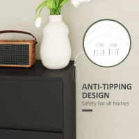 HOMCOM 4 Drawer Chest Storage Cupboard Freestanding Drawer Unit, Black(m-5)