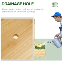 Outsunny Distressed Wood Planter Box with Trellis, Raised Garden Bed for Outdoor Plants Flowers Herbs, Natural(m-5)