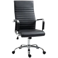Vinsetto High Back Executive Office Chair Swivel PU Leather Ergonomic Chair, with Arm, Wheels, Adjustable Height, Black(m-11)