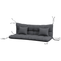Outsunny 59" Tufted Bench Cushions & Throw Pillows, Replacement Bench Seat Pad, Back & 2 Pillows for Outdoor Furniture, Charcoal