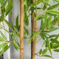 Outsunny Artificial Bamboo Tree, 4ft Fake Tree with Realistic Leaf and Natural Trunk, Decorative Plant in Nursery(m-10)