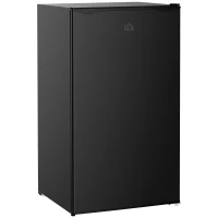 HOMCOM Compact Refrigerator, Mini Fridge with Freezer, Adjustable Shelf, Mechanical Thermostat and Reversible Door, Black(m-2)