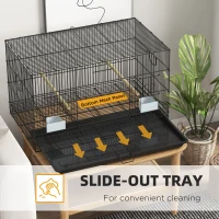 PawHut Birdcage for Canaries, Lovebirds Finches, Budgie Cage with Removable Tray, Bottom Mesh Panel, Wooden Perches, Swing, Ramp, Food Containers, 30" L x 18" W x 18" H(m-4)