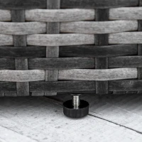 Outsunny 4 Piece Round Rattan Daybed, Convertible Patio Furniture Set, Adjustable Sun Canopy, Sectional Outdoor Sofa, 2 Chairs, Extending Tea Table Ottoman Chair, 3 Pillows, Gray(m-9)