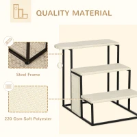 PawHut 20.75" Cat Toy Pet Stairs for High Beds, Cat Stairs for Older Cats and Heavy-Weight Kitties, Pet Steps with Sisal Scratching Post, Cream White(m-4)