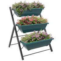 Outsunny 3-Tier Vertical Raised Garden Planter with 3 Boxes, Outdoor Plant Stand Grow Container for Vegetable Flowers(m-11)