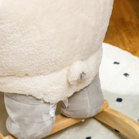 Qaba Baby Rocking Horse Lamb with Seat Belt, Sounds & Pedals for Kids 18-36 Months, Gray(m-9)