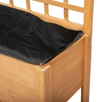 Outsunny 41.25"x15.75"x53.25" Wooden Planter Raised Elevated Garden Bed Planter Flower Herb Boxes for Vegetables Flower with Shelf and Wheels Solid Wood Outdoor/Indoor(m-9)