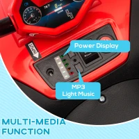 Qaba 12V Kids ATV with Four Wheels Spring Suspension, Forward & Backward, LED Light, MP3, Music, Red(m-7)