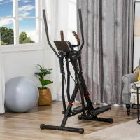 Soozier Gazelle Glider Air Walker Exercise Machine Elliptical Trainer with Four Resistance Levels, LCD Monitor, Heart Rate Sensor, Two Wheels(m-1)