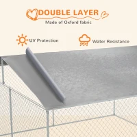 PawHut Dog Kennel Outdoor, Heavy Duty Playpen with Secure Lock, Cover, for Backyard & Patio, 13.1' x 13.1' x 7.5'(m-5)