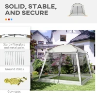 Outsunny 10' x 10' Screen House Room, UV50+ Screen Tent with 2 Doors and Carry Bag, Easy Setup, for Patios Outdoor Camping Activities(m-6)