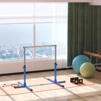 Soozier Professional Gymnastics Bar for Kids, Toddler Home Gymnastics Equipment with 13-level Adjustable Height, Blue(m-8)
