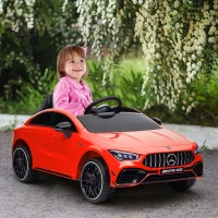 Qaba Mercedes-Benz AMG Licensed 12V Ride on Car, Kids Electric Car with Remote Control, Spring Suspension, LED Lights, Red(m-8)