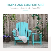 Outsunny Adirondack Chair with Cup Holder, All Weather Patio Chair HDPE Lounger, Fire Pit Seating High Back and Wide Seat for Outdoor, Backyard, Garden, Deck, Lawn, Light Blue(m-4)