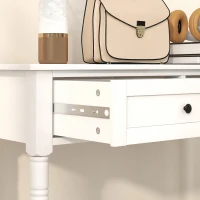 HOMCOM Hallway Console Table, Modern Entryway Table with 2 Drawers, Storage Shelf, Turned Legs for Living Room, Bedroom, White(m-10)