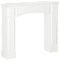 HOMCOM Modern Fireplace Mantel, Surround Mantels for Fireplace with Decorative Pattern Interior Width 29" White(m-11)
